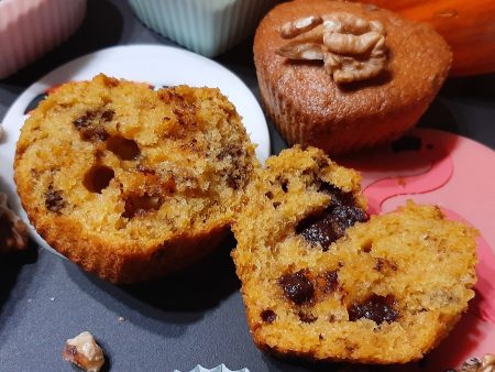 Muffinki dyniowe z orzechami i czekoladą